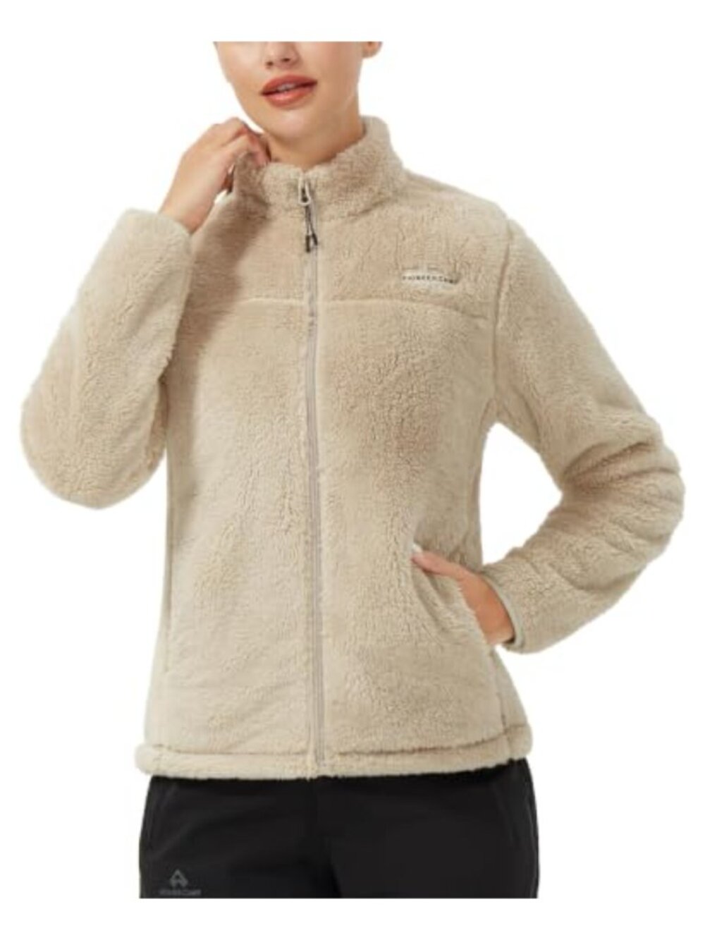 Fuzzy Fleece Jacket Lightweight Full Zip Warm Soft Coat